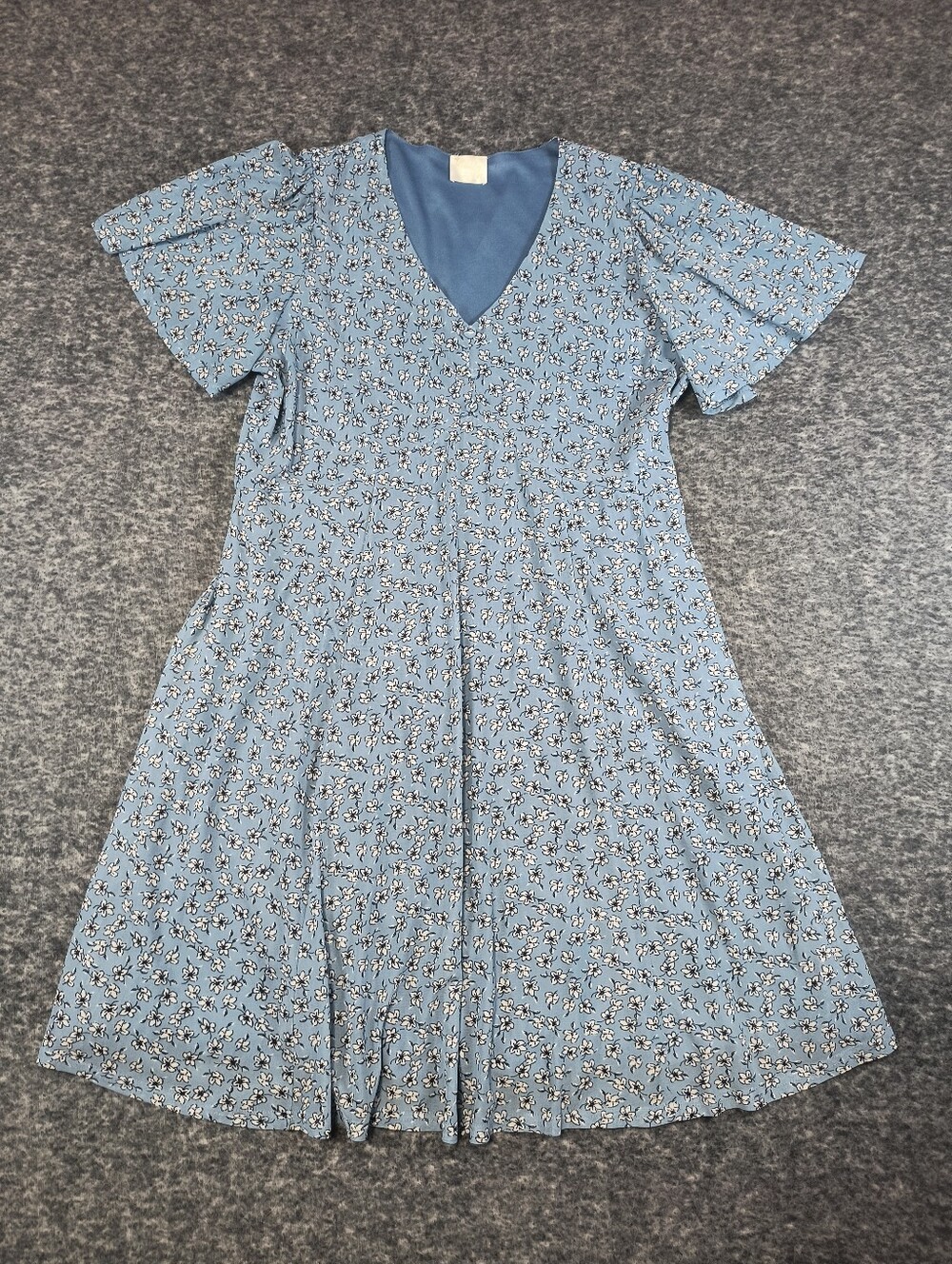 SirenLily blue floral flutter sleeve dress, women's XL